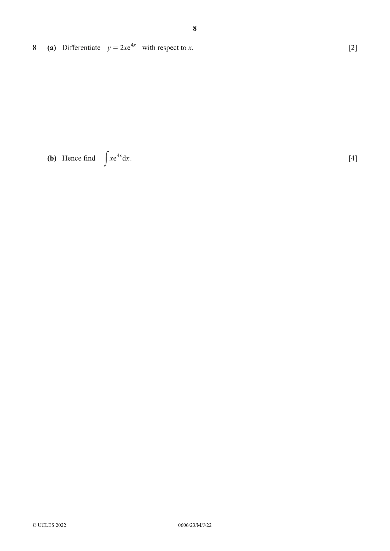 Cambridge IGCSE Mathematics - Additional 0606 2022 May/June Paper 2 · Variant 3 question paper, page 8 of 16