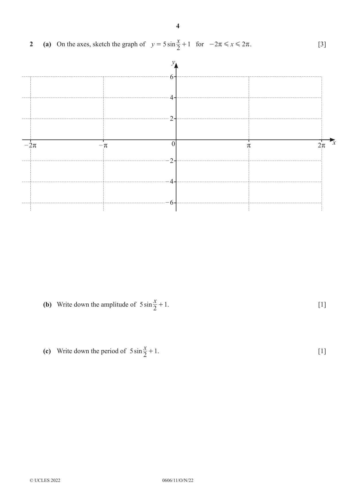 Cambridge IGCSE Mathematics - Additional 0606 2022 Oct/Nov Paper 1 · Variant 1 question paper, page 4 of 16
