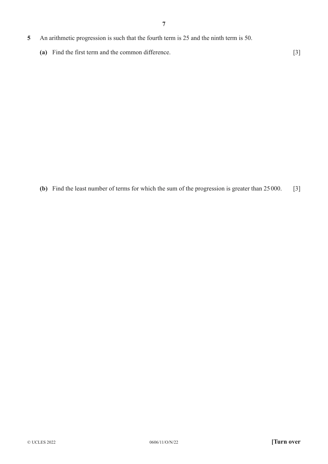 Cambridge IGCSE Mathematics - Additional 0606 2022 Oct/Nov Paper 1 · Variant 1 question paper, page 7 of 16