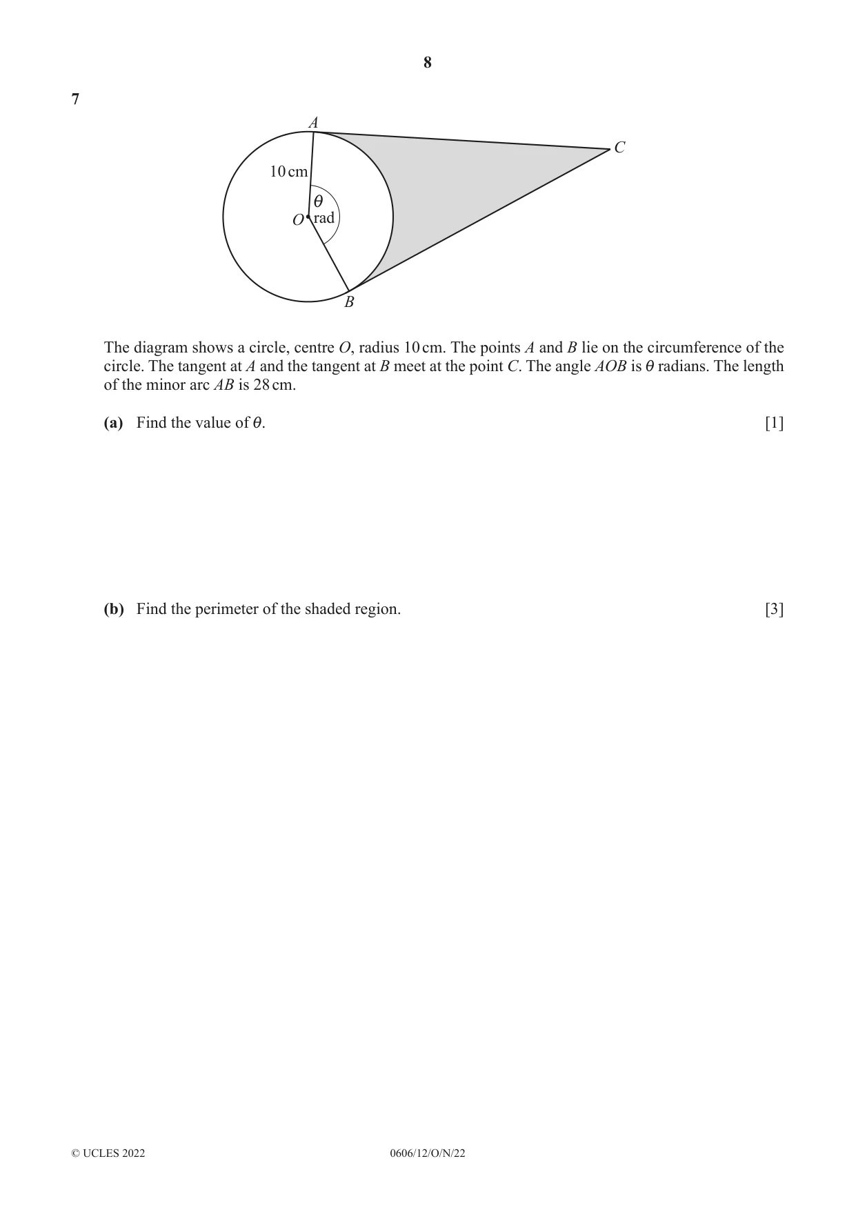Cambridge IGCSE Mathematics - Additional 0606 2022 Oct/Nov Paper 1 · Variant 2 question paper, page 8 of 16