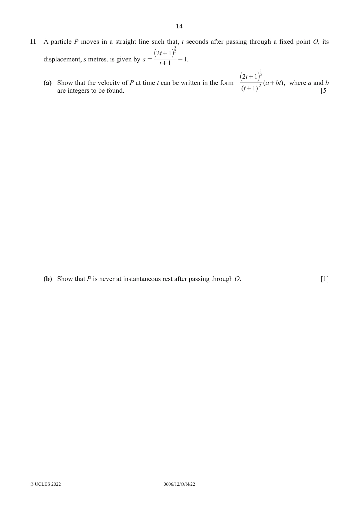 Cambridge IGCSE Mathematics - Additional 0606 2022 Oct/Nov Paper 1 · Variant 2 question paper, page 14 of 16