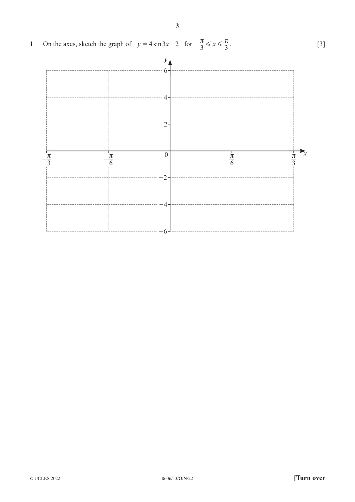 Cambridge IGCSE Mathematics - Additional 0606 2022 Oct/Nov Paper 1 · Variant 3 question paper, page 3 of 16