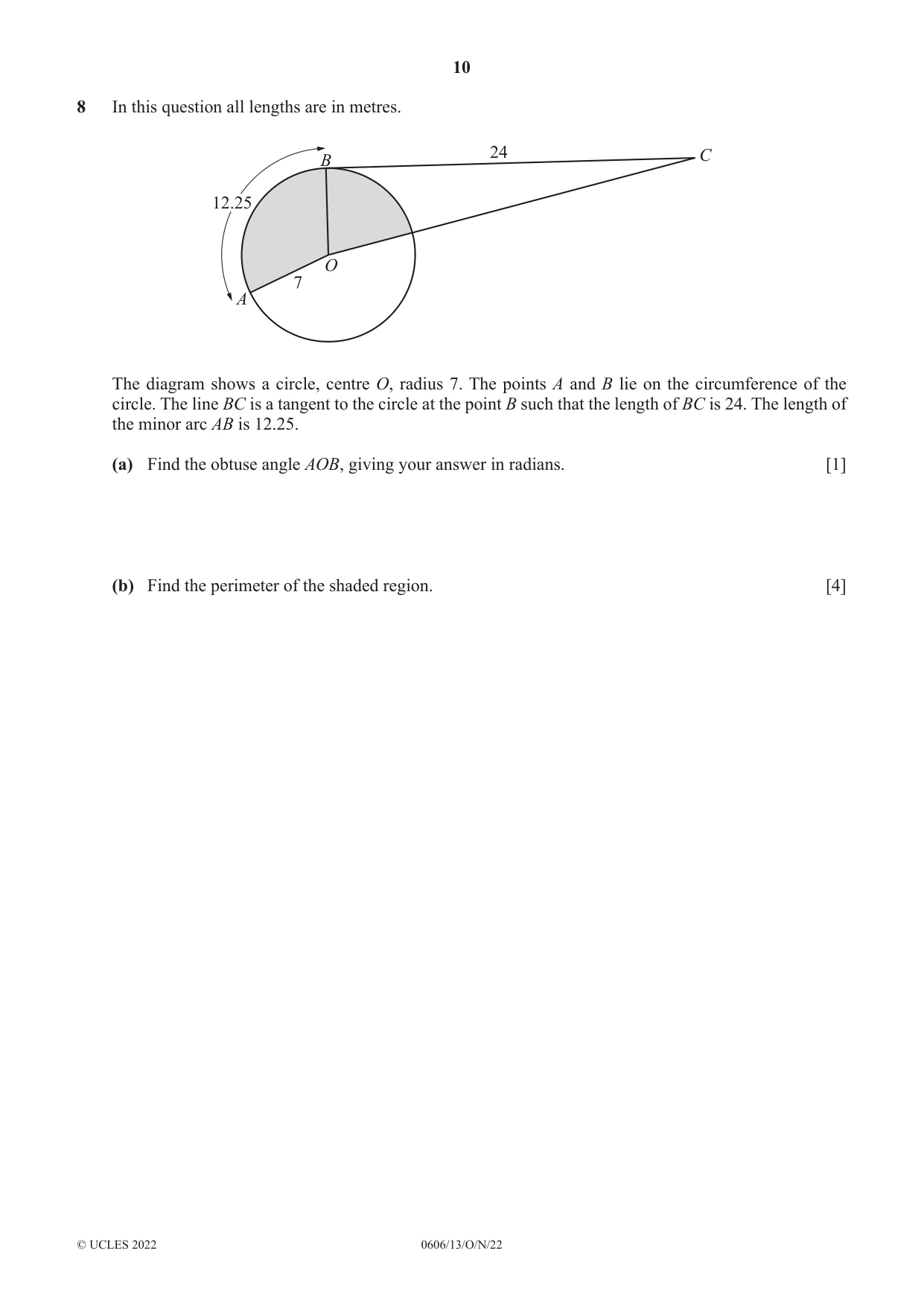 Cambridge IGCSE Mathematics - Additional 0606 2022 Oct/Nov Paper 1 · Variant 3 question paper, page 10 of 16