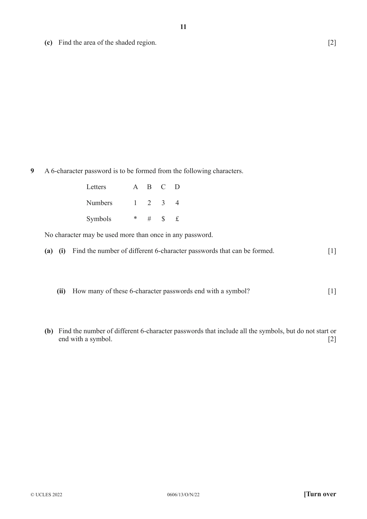 Cambridge IGCSE Mathematics - Additional 0606 2022 Oct/Nov Paper 1 · Variant 3 question paper, page 11 of 16