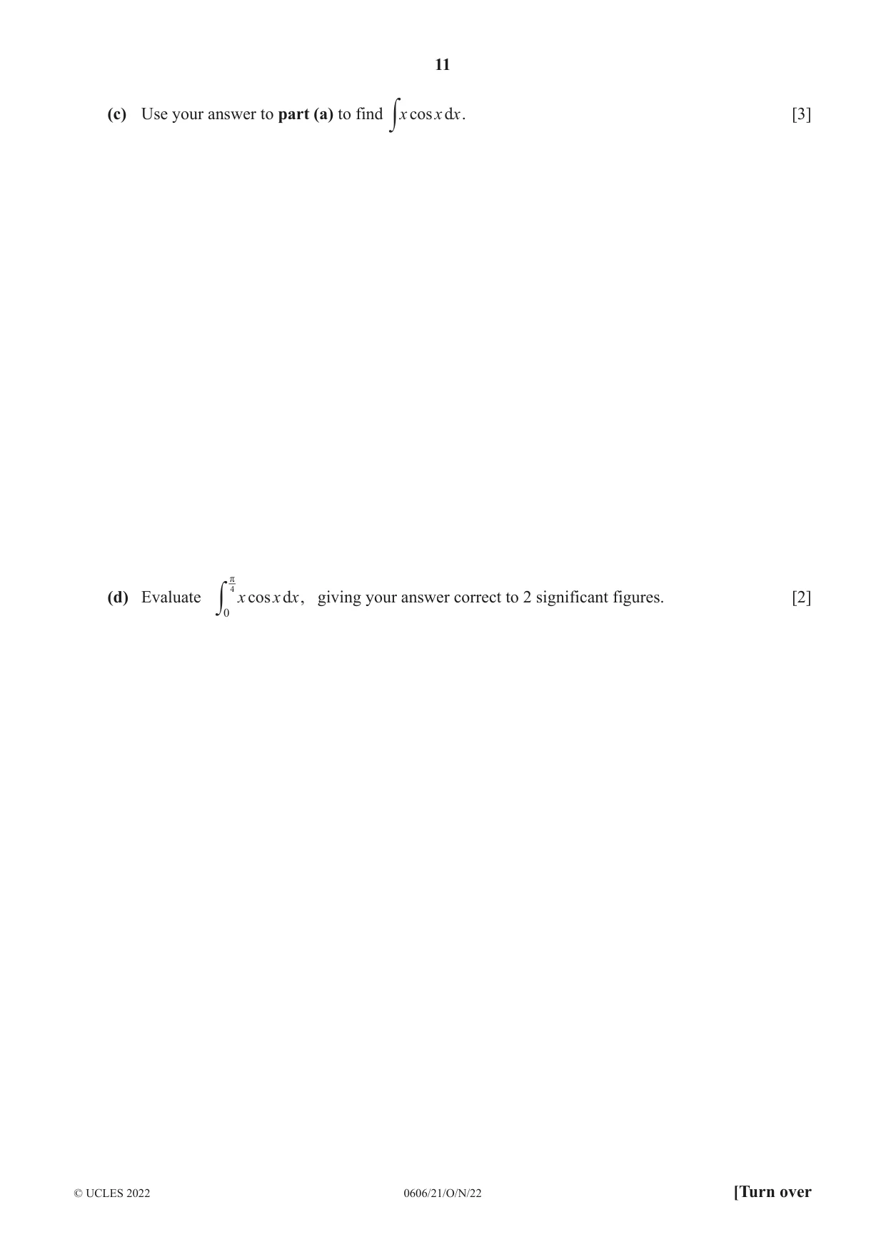 Cambridge IGCSE Mathematics - Additional 0606 2022 Oct/Nov Paper 2 · Variant 1 question paper, page 11 of 16