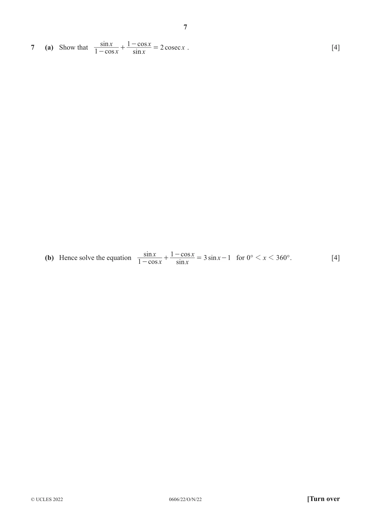 Cambridge IGCSE Mathematics - Additional 0606 2022 Oct/Nov Paper 2 · Variant 2 question paper, page 7 of 16
