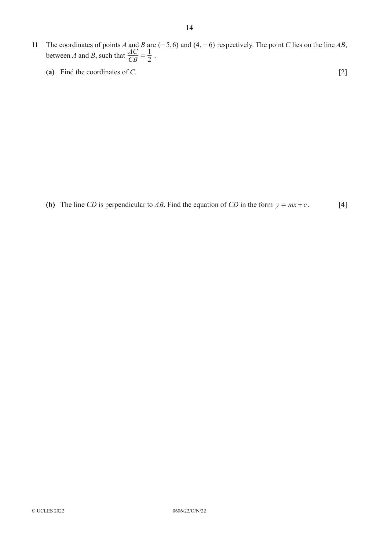 Cambridge IGCSE Mathematics - Additional 0606 2022 Oct/Nov Paper 2 · Variant 2 question paper, page 14 of 16