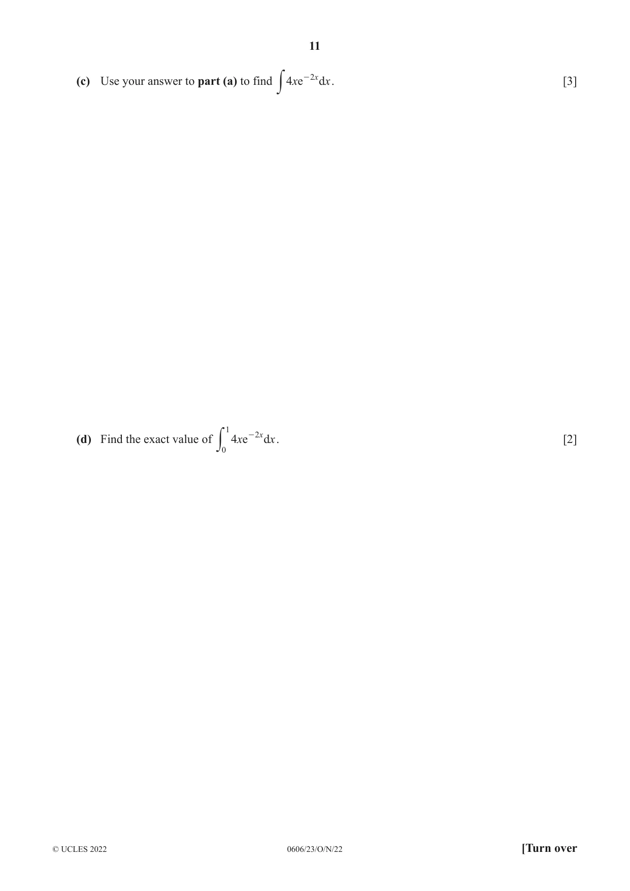 Cambridge IGCSE Mathematics - Additional 0606 2022 Oct/Nov Paper 2 · Variant 3 question paper, page 11 of 16
