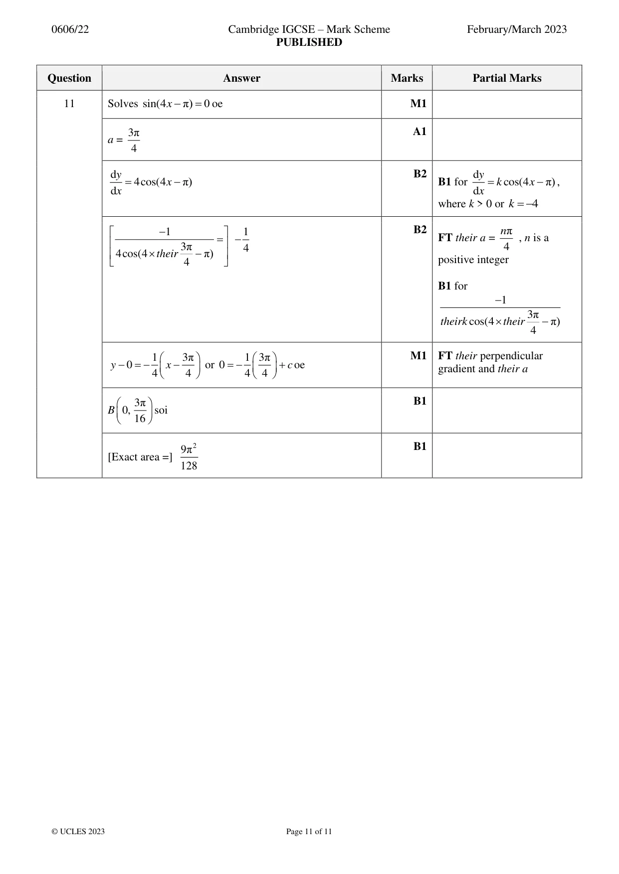 Mark scheme, page 11 of 11