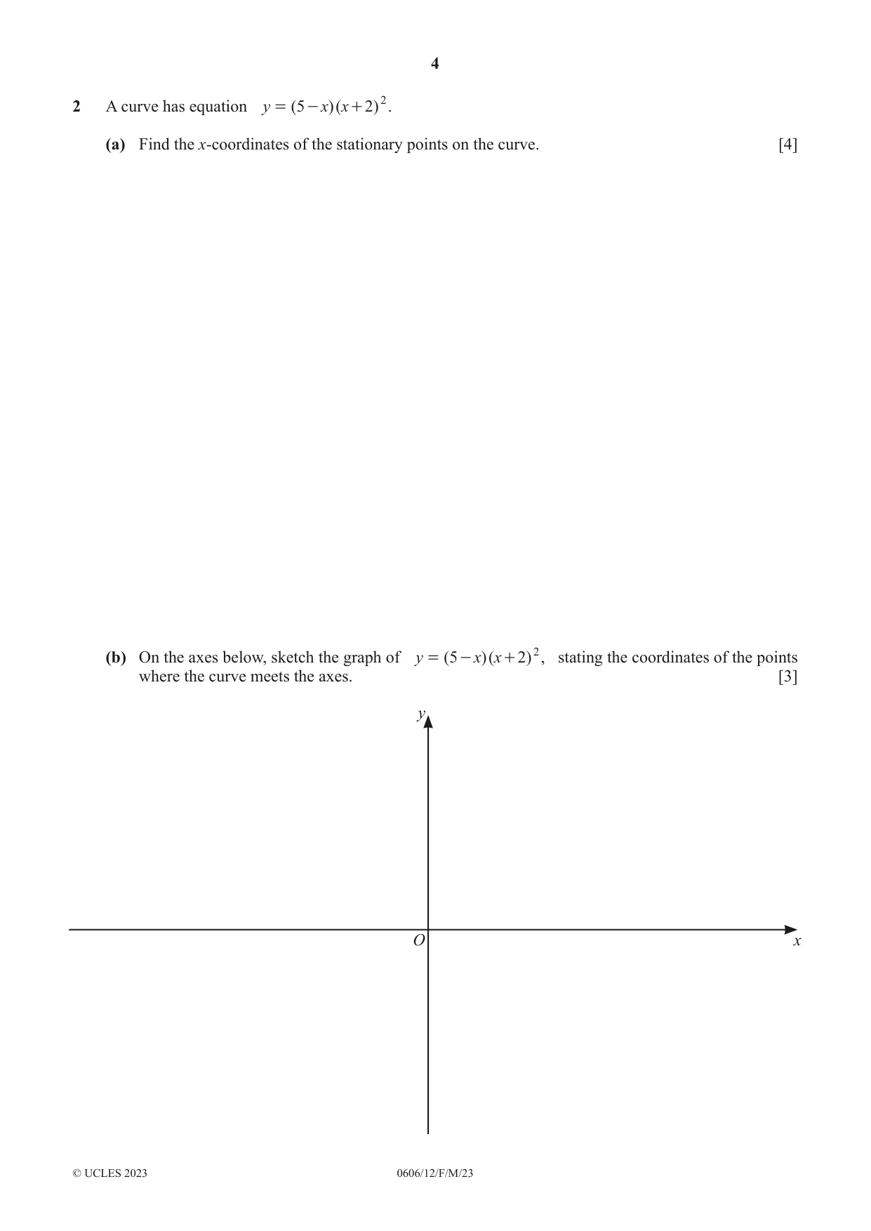 Cambridge IGCSE Mathematics - Additional 0606 2023 Feb/March Paper 1 · Variant 2 question paper, page 4 of 16