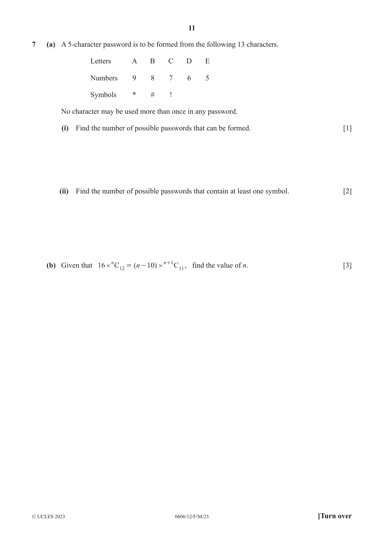 Cambridge IGCSE Mathematics - Additional 0606 2023 Feb/March Paper 1 · Variant 2 question paper, page 11 of 16