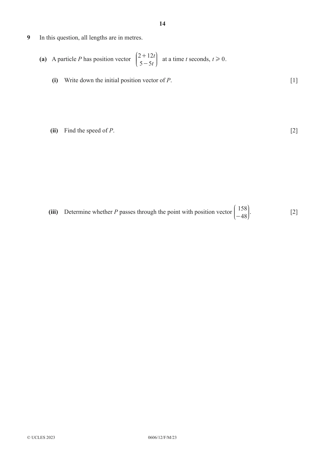 Cambridge IGCSE Mathematics - Additional 0606 2023 Feb/March Paper 1 · Variant 2 question paper, page 14 of 16