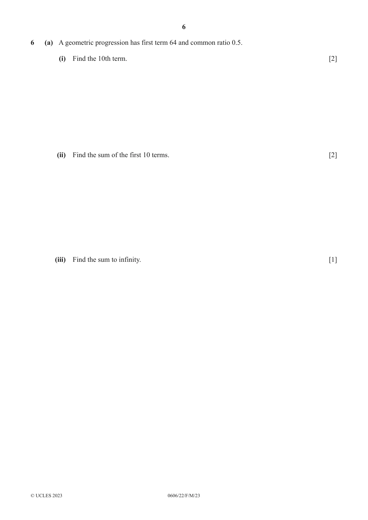 Cambridge IGCSE Mathematics - Additional 0606 2023 Feb/March Paper 2 · Variant 2 question paper, page 6 of 16