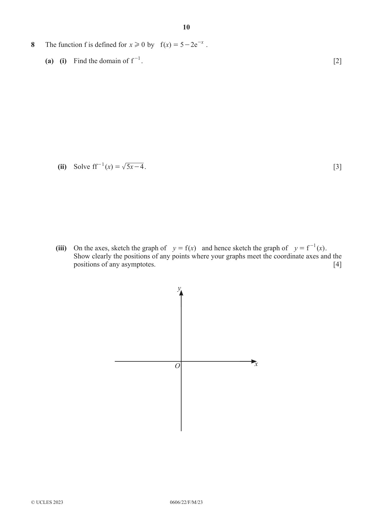 Cambridge IGCSE Mathematics - Additional 0606 2023 Feb/March Paper 2 · Variant 2 question paper, page 10 of 16