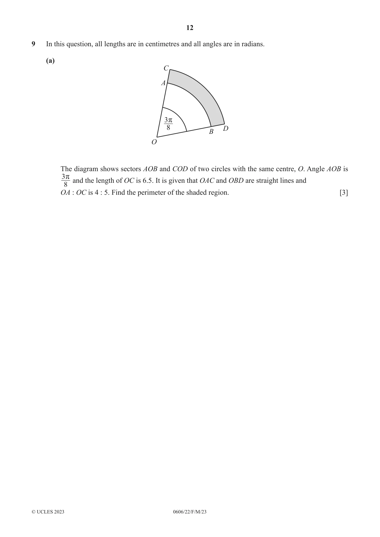 Cambridge IGCSE Mathematics - Additional 0606 2023 Feb/March Paper 2 · Variant 2 question paper, page 12 of 16