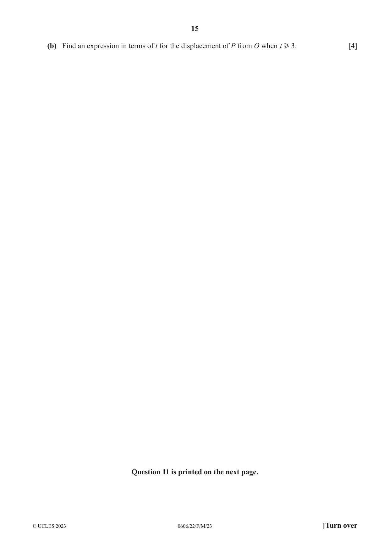 Cambridge IGCSE Mathematics - Additional 0606 2023 Feb/March Paper 2 · Variant 2 question paper, page 15 of 16