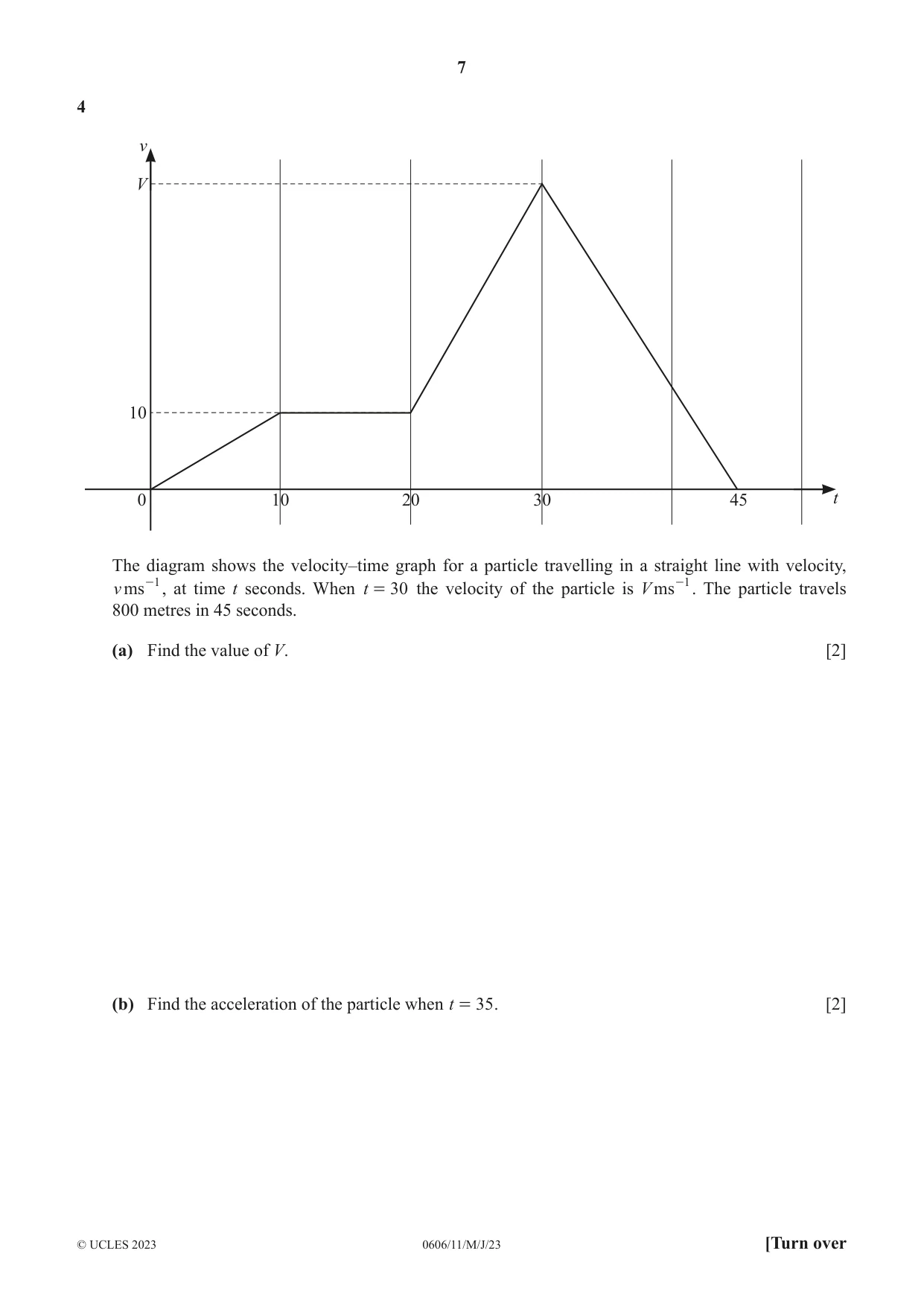 Cambridge IGCSE Mathematics - Additional 0606 2023 May/June Paper 1 · Variant 1 question paper, page 7 of 16