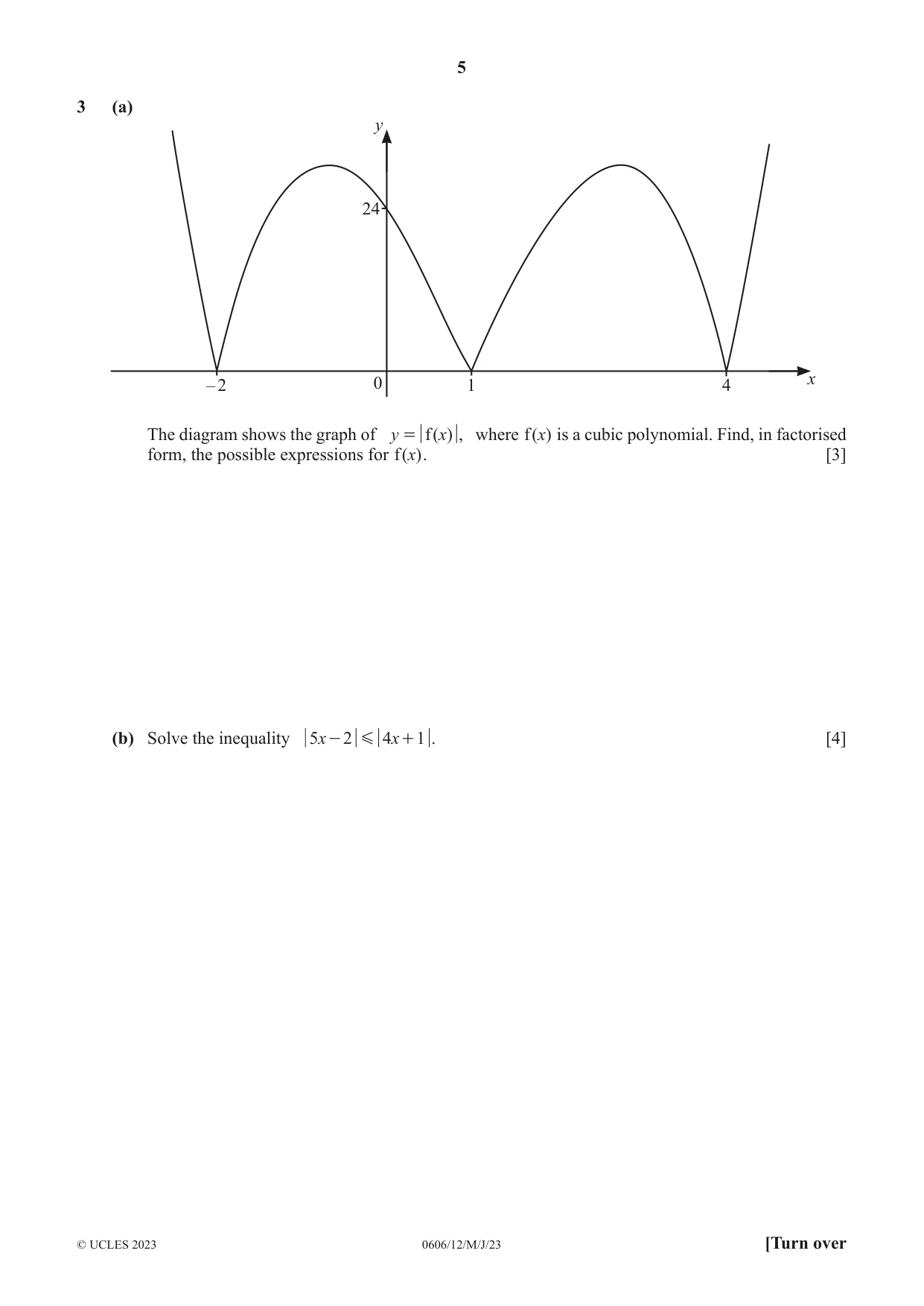 Cambridge IGCSE Mathematics - Additional 0606 2023 May/June Paper 1 · Variant 2 question paper, page 5 of 16