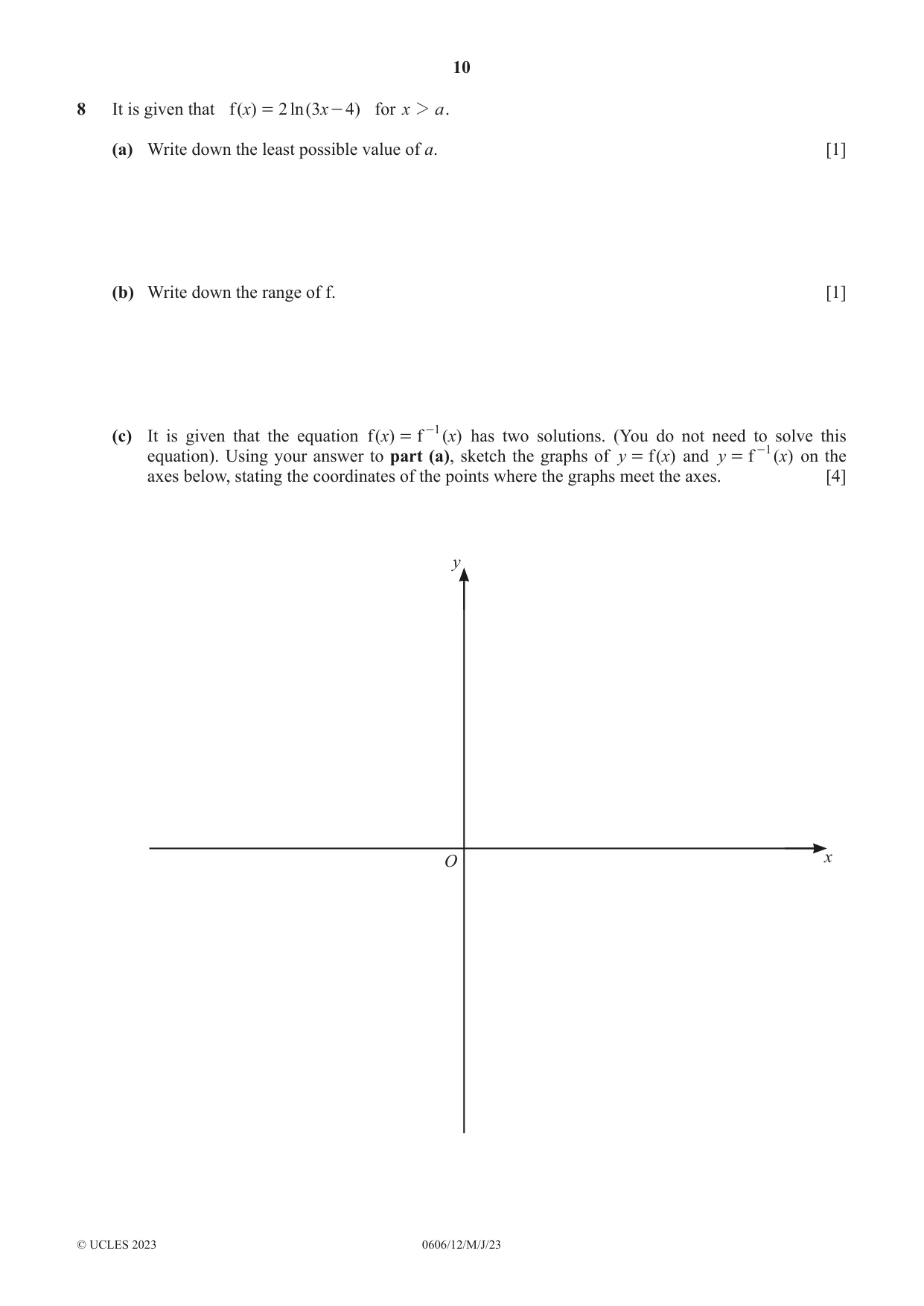 Cambridge IGCSE Mathematics - Additional 0606 2023 May/June Paper 1 · Variant 2 question paper, page 10 of 16