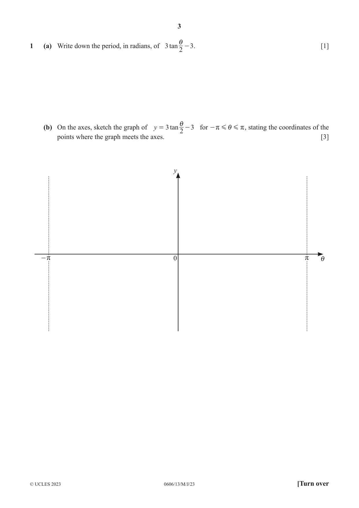 Cambridge IGCSE Mathematics - Additional 0606 2023 May/June Paper 1 · Variant 3 question paper, page 3 of 16