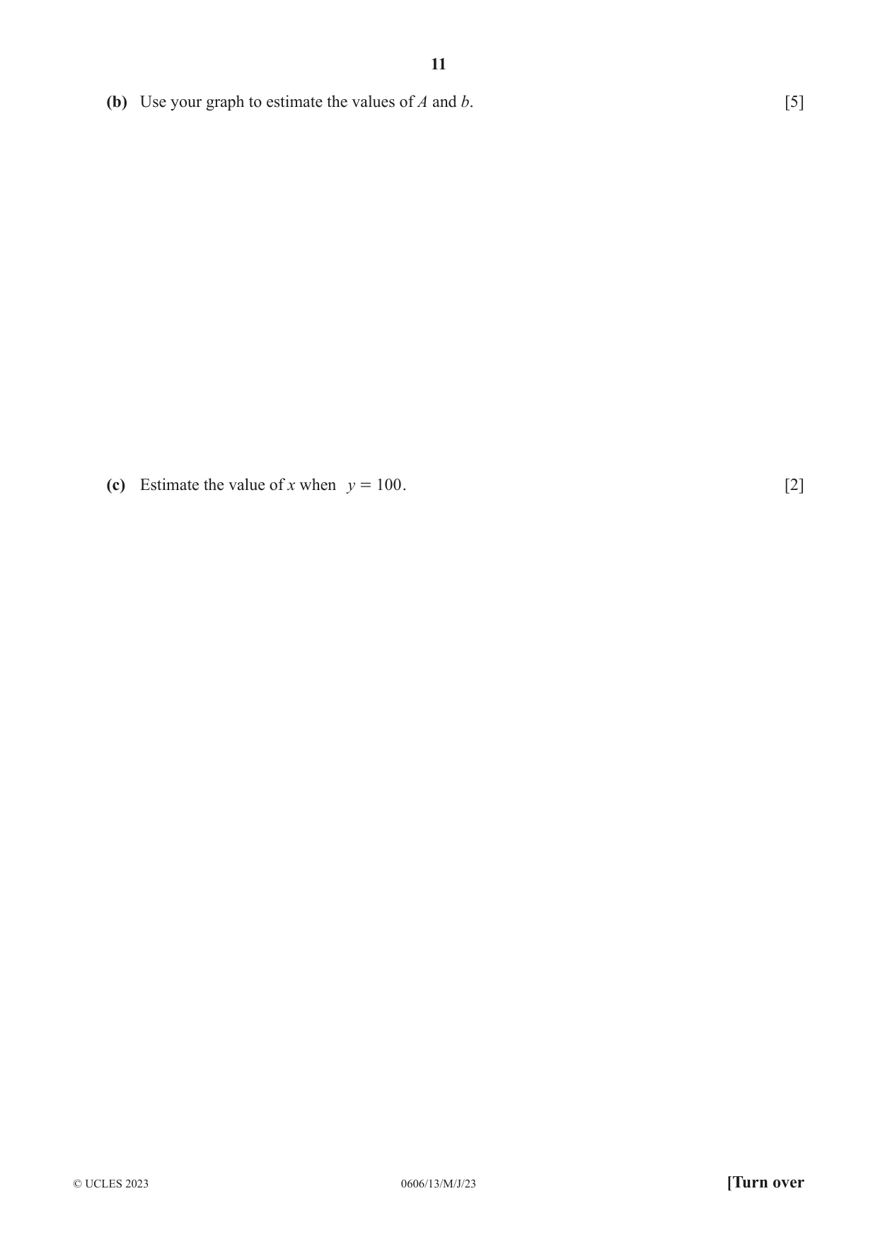 Cambridge IGCSE Mathematics - Additional 0606 2023 May/June Paper 1 · Variant 3 question paper, page 11 of 16
