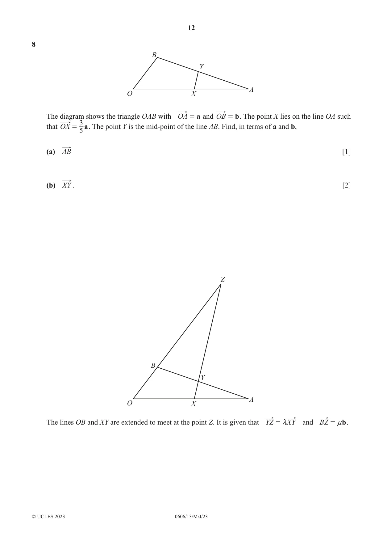 Cambridge IGCSE Mathematics - Additional 0606 2023 May/June Paper 1 · Variant 3 question paper, page 12 of 16