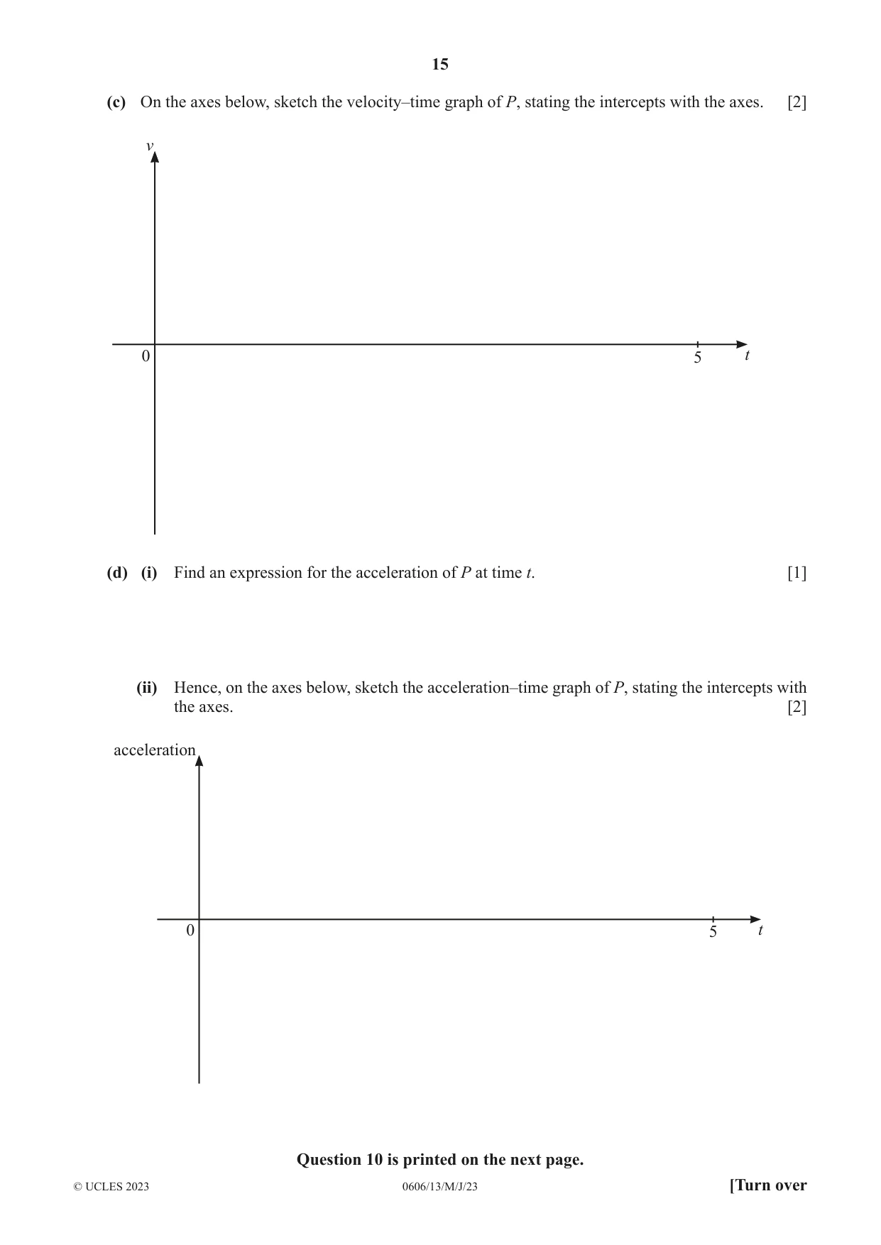 Cambridge IGCSE Mathematics - Additional 0606 2023 May/June Paper 1 · Variant 3 question paper, page 15 of 16