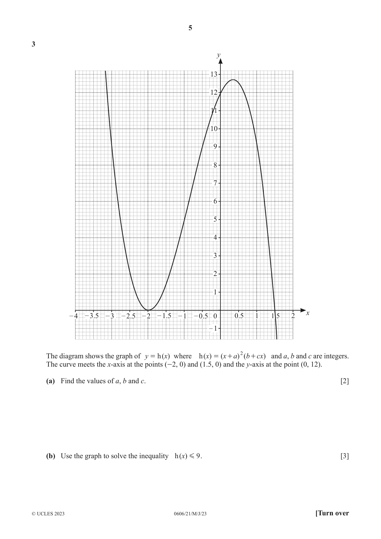 Cambridge IGCSE Mathematics - Additional 0606 2023 May/June Paper 2 · Variant 1 question paper, page 5 of 16