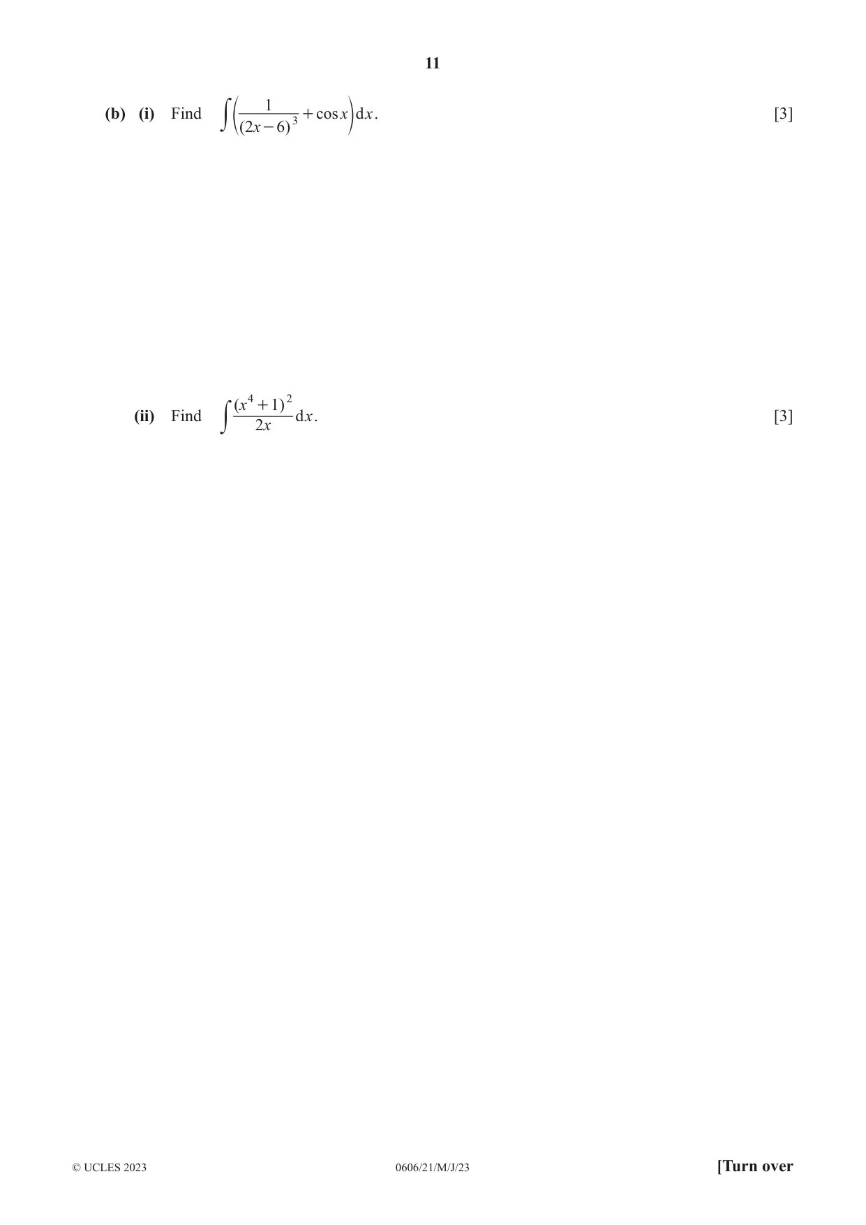 Cambridge IGCSE Mathematics - Additional 0606 2023 May/June Paper 2 · Variant 1 question paper, page 11 of 16