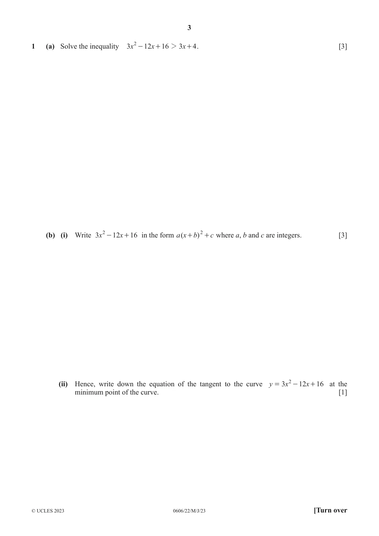Cambridge IGCSE Mathematics - Additional 0606 2023 May/June Paper 2 · Variant 2 question paper, page 3 of 16