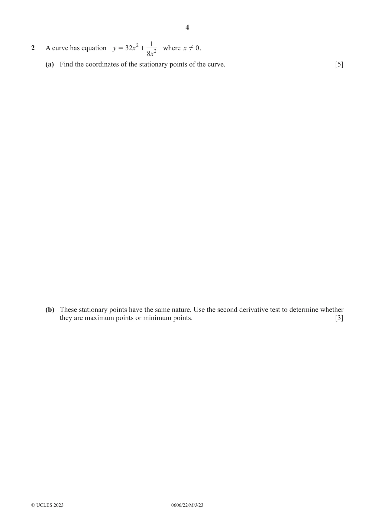 Cambridge IGCSE Mathematics - Additional 0606 2023 May/June Paper 2 · Variant 2 question paper, page 4 of 16