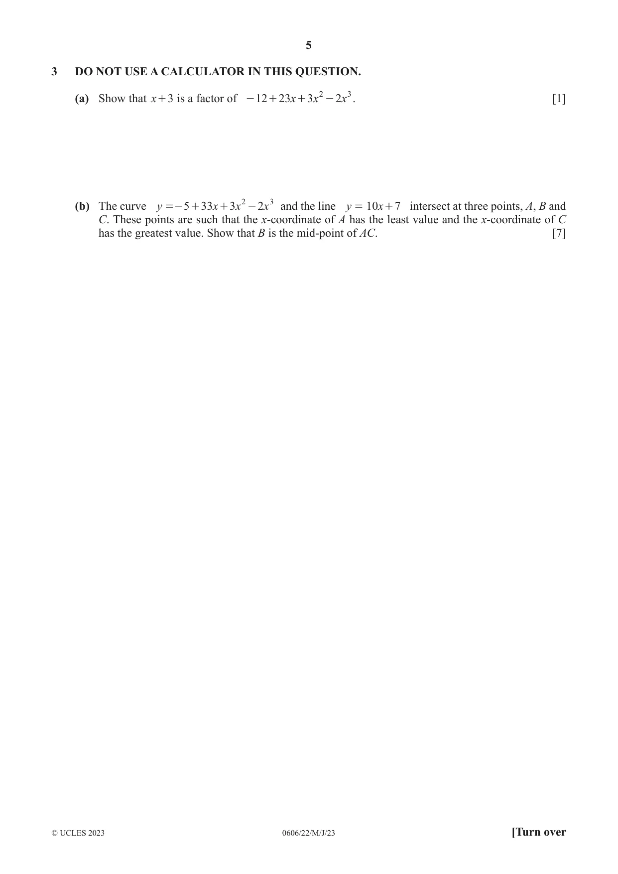 Cambridge IGCSE Mathematics - Additional 0606 2023 May/June Paper 2 · Variant 2 question paper, page 5 of 16
