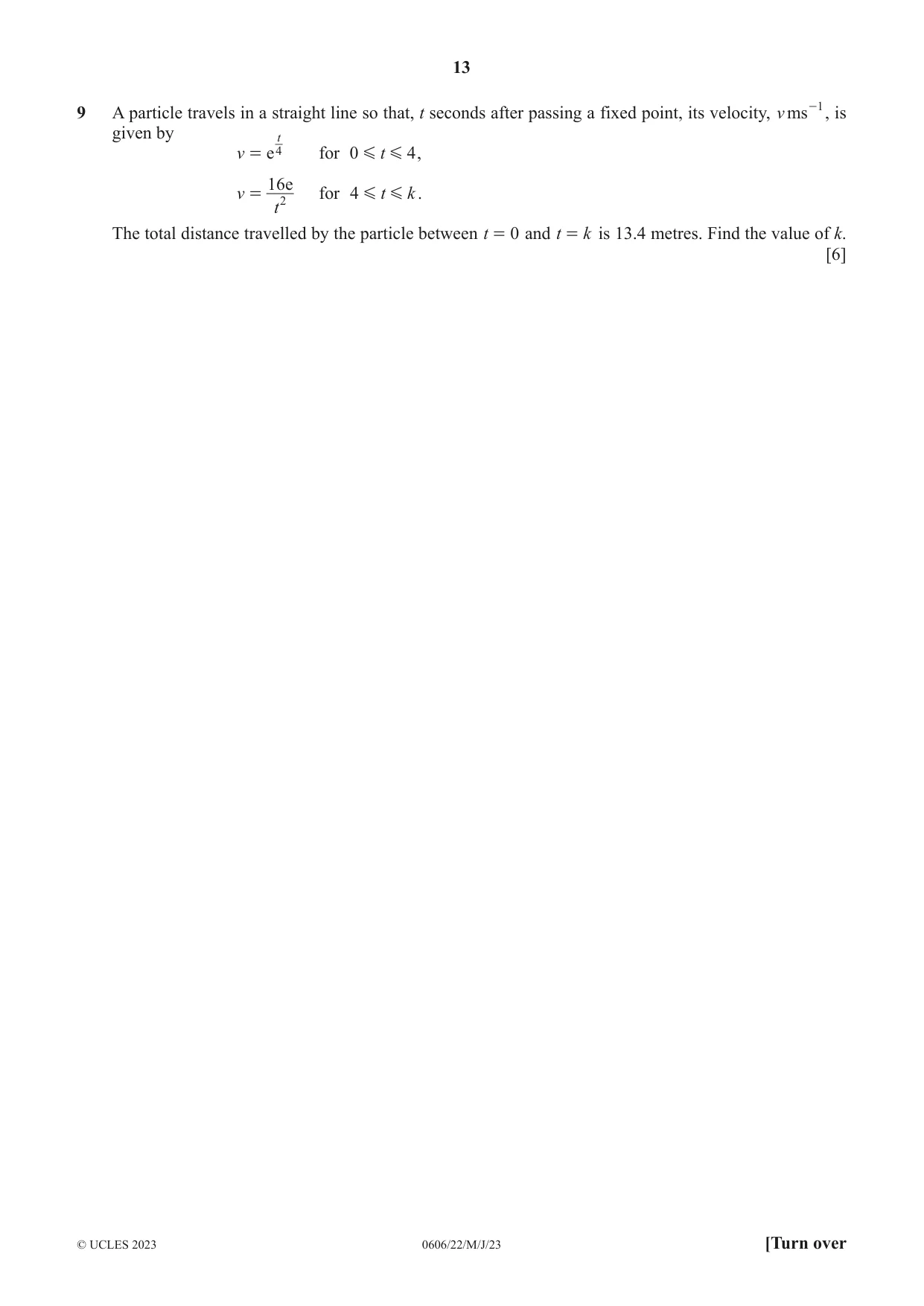 Cambridge IGCSE Mathematics - Additional 0606 2023 May/June Paper 2 · Variant 2 question paper, page 13 of 16