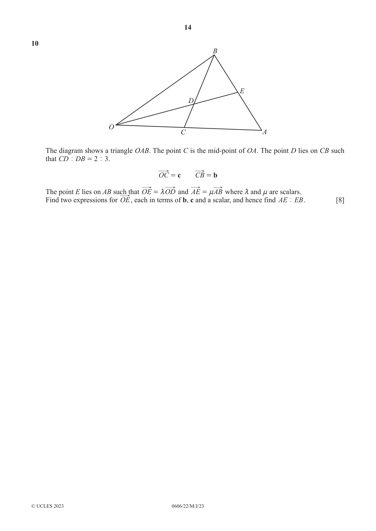 Cambridge IGCSE Mathematics - Additional 0606 2023 May/June Paper 2 · Variant 2 question paper, page 14 of 16