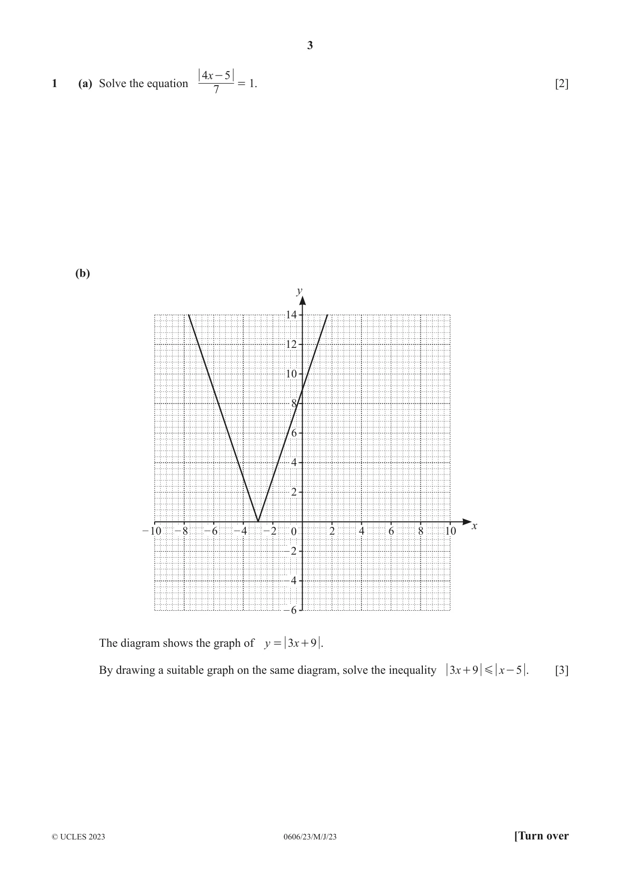 Cambridge IGCSE Mathematics - Additional 0606 2023 May/June Paper 2 · Variant 3 question paper, page 3 of 16