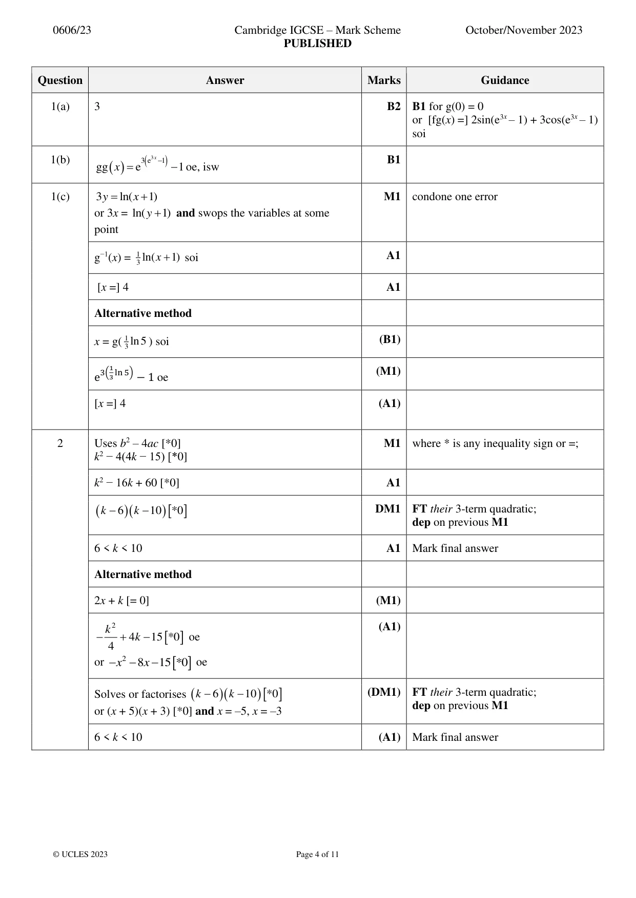 Mark scheme, page 4 of 11