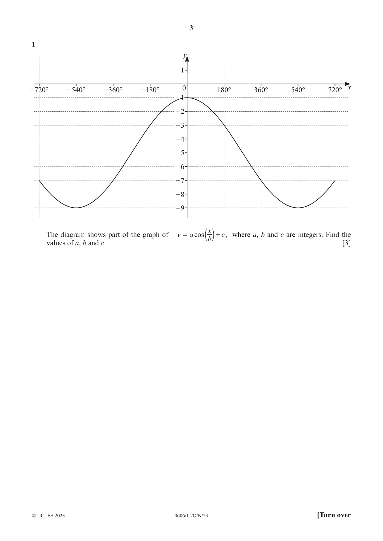 Cambridge IGCSE Mathematics - Additional 0606 2023 Oct/Nov Paper 1 · Variant 1 question paper, page 3 of 16