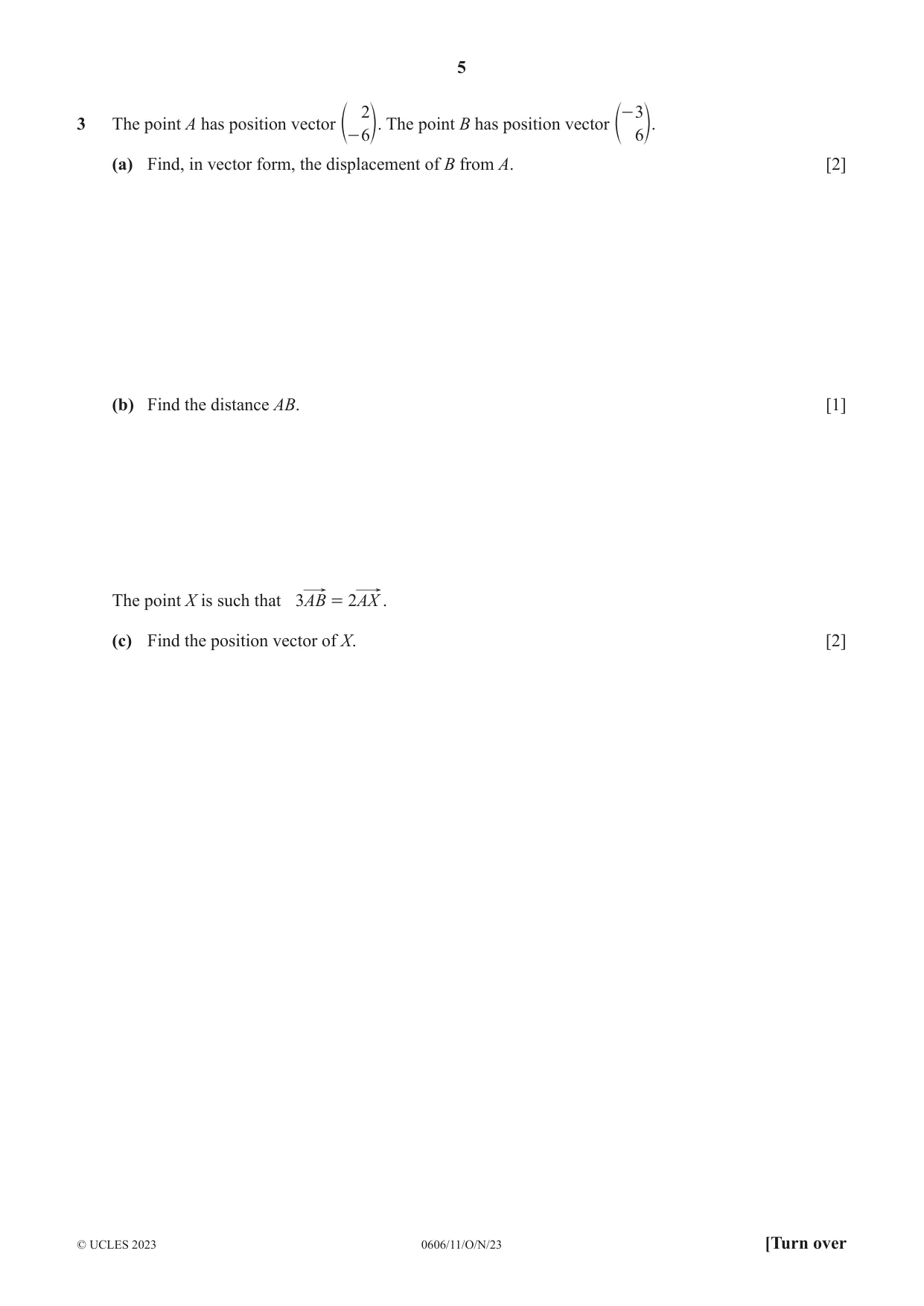 Cambridge IGCSE Mathematics - Additional 0606 2023 Oct/Nov Paper 1 · Variant 1 question paper, page 5 of 16