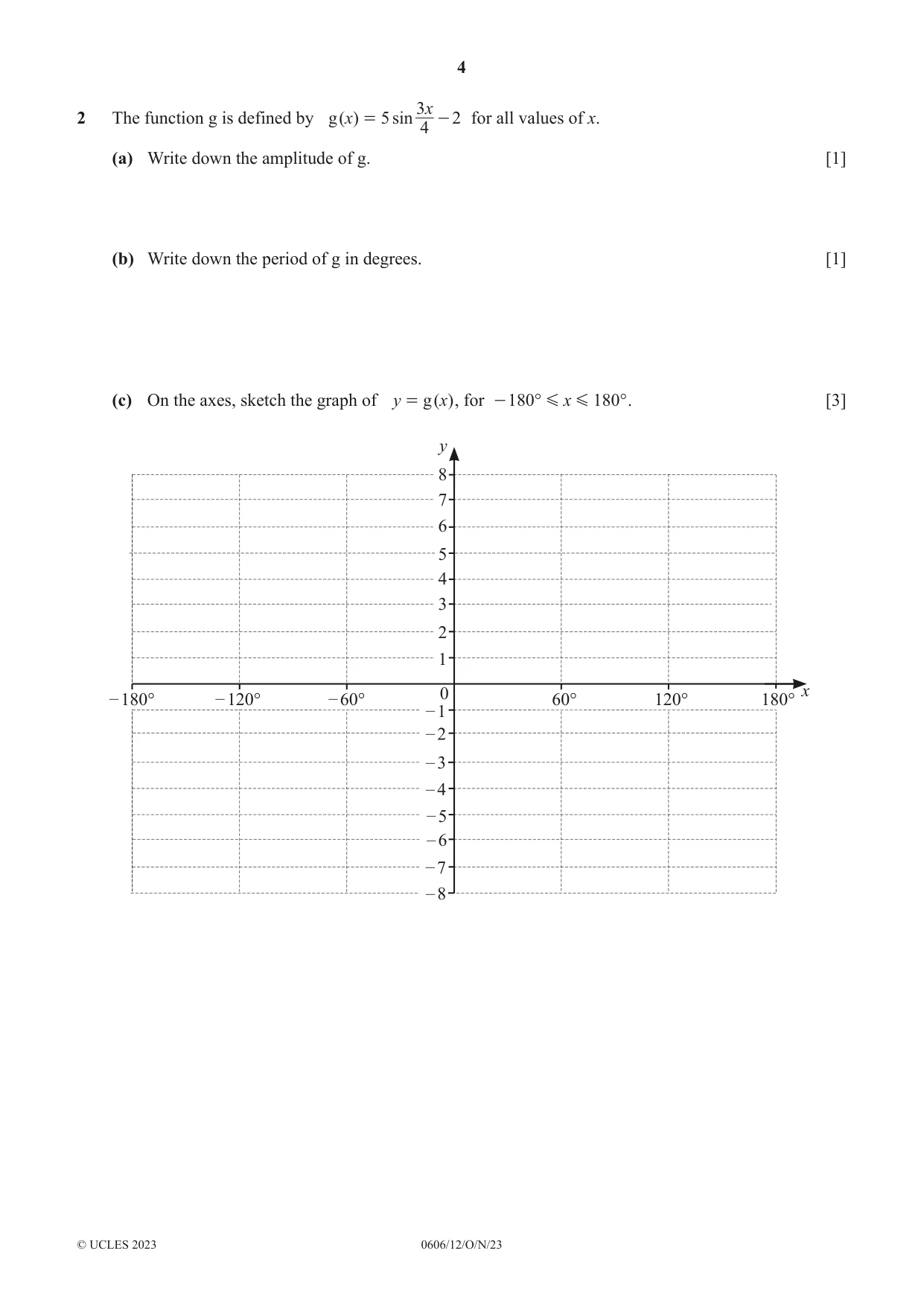 Cambridge IGCSE Mathematics - Additional 0606 2023 Oct/Nov Paper 1 · Variant 2 question paper, page 4 of 16