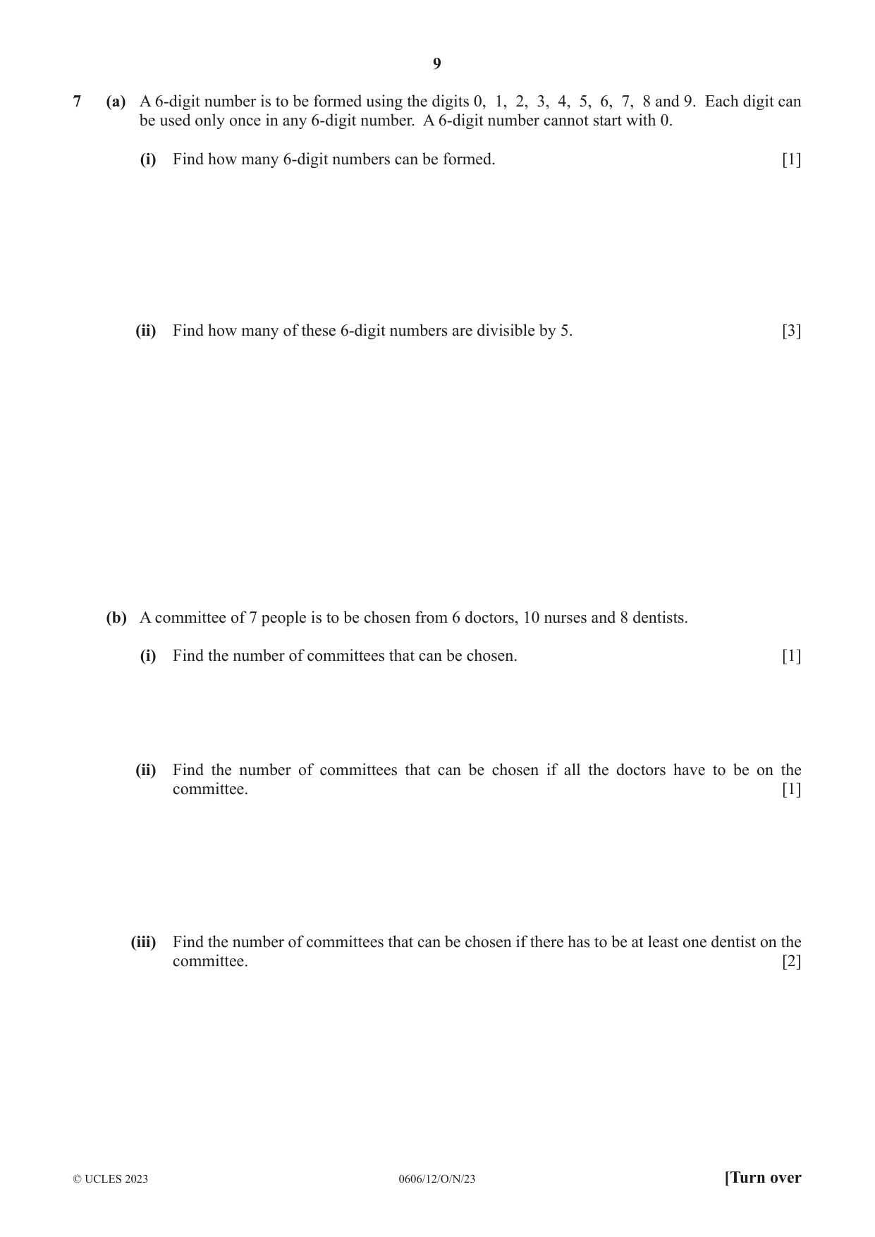 Cambridge IGCSE Mathematics - Additional 0606 2023 Oct/Nov Paper 1 · Variant 2 question paper, page 9 of 16