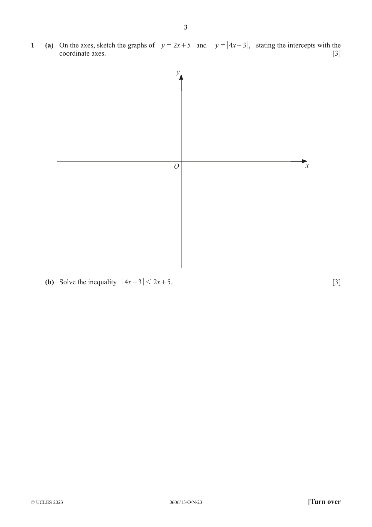 Cambridge IGCSE Mathematics - Additional 0606 2023 Oct/Nov Paper 1 · Variant 3 question paper, page 3 of 16