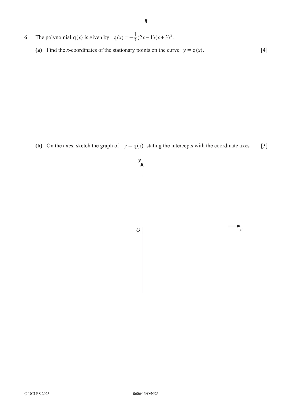 Cambridge IGCSE Mathematics - Additional 0606 2023 Oct/Nov Paper 1 · Variant 3 question paper, page 8 of 16
