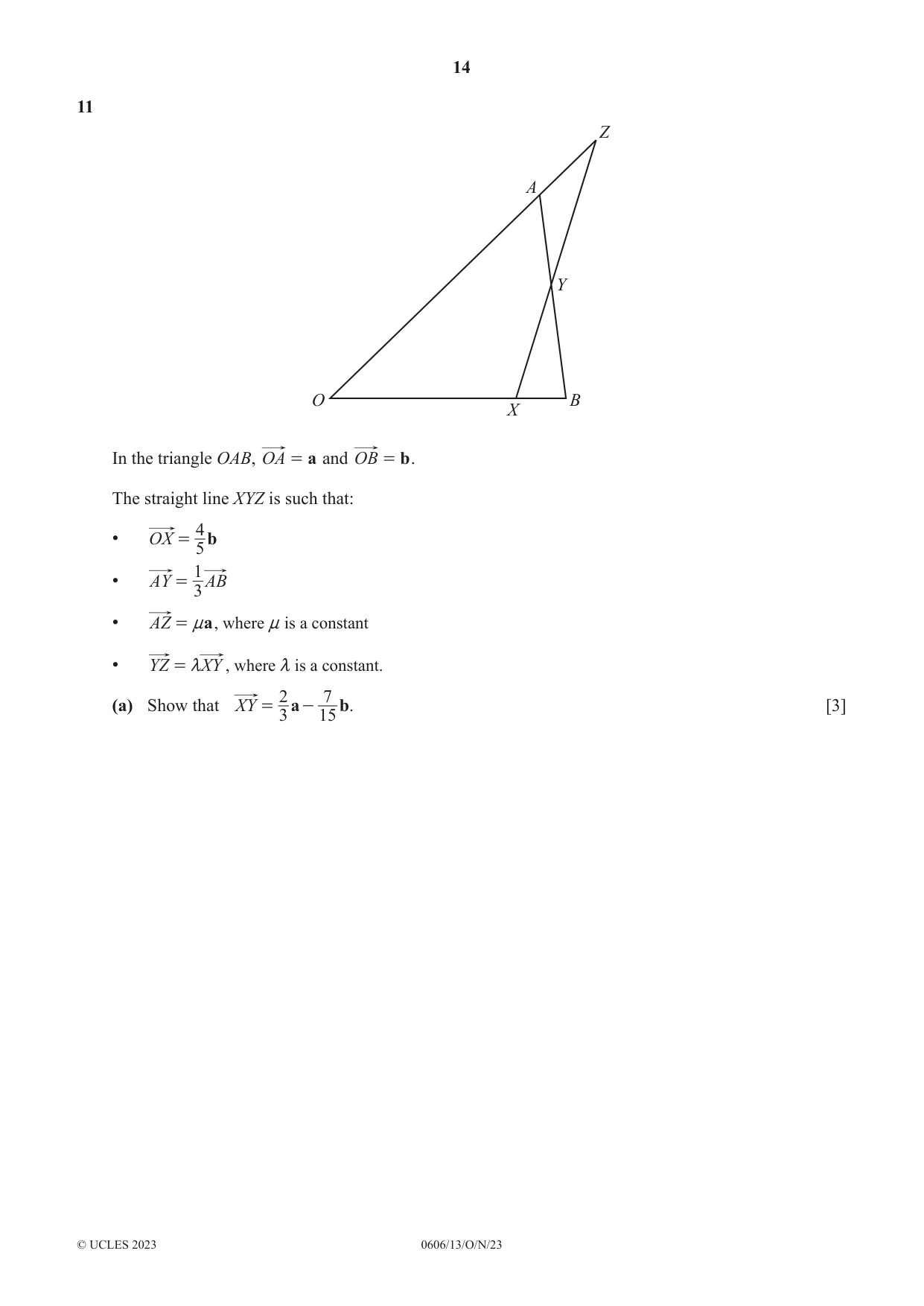 Cambridge IGCSE Mathematics - Additional 0606 2023 Oct/Nov Paper 1 · Variant 3 question paper, page 14 of 16