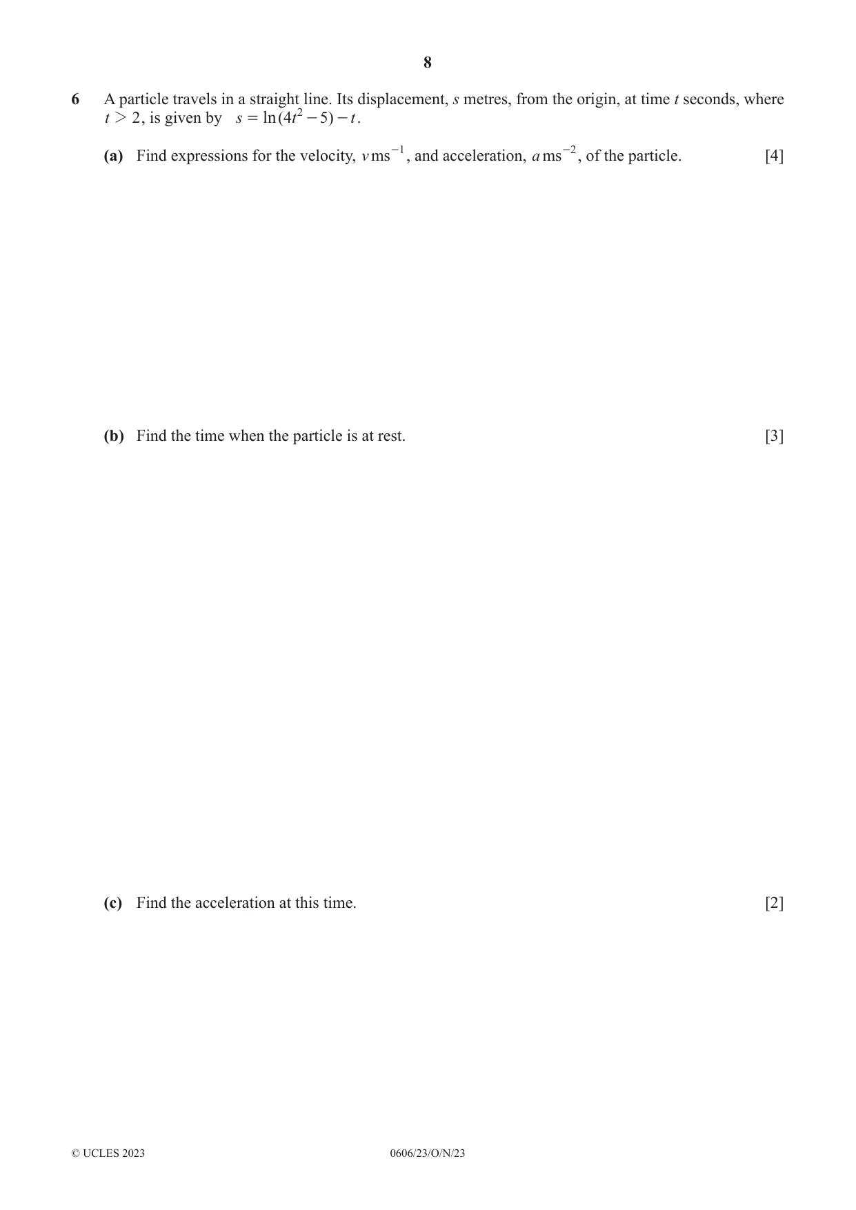 Cambridge IGCSE Mathematics - Additional 0606 2023 Oct/Nov Paper 2 · Variant 3 question paper, page 8 of 16