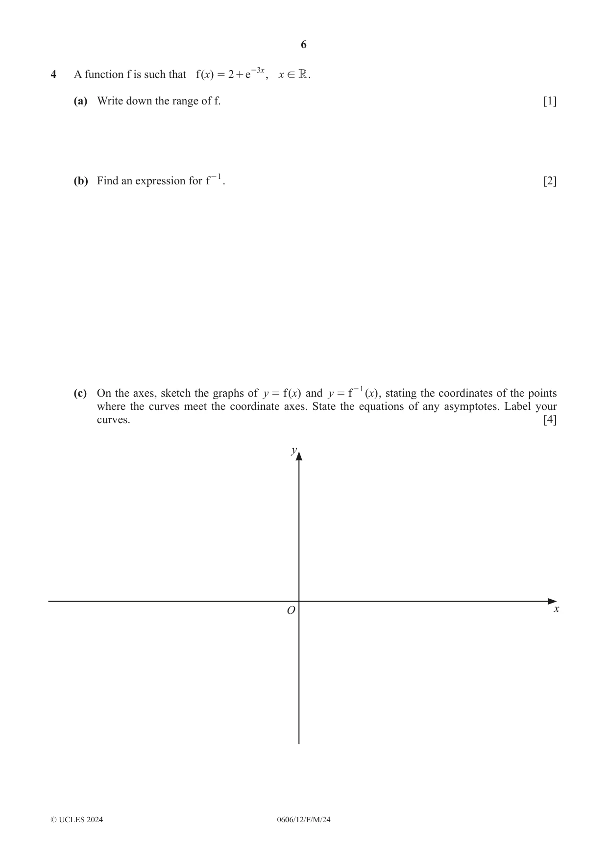 Cambridge IGCSE Mathematics - Additional 0606 2024 Feb/March Paper 1 · Variant 2 question paper, page 6 of 16