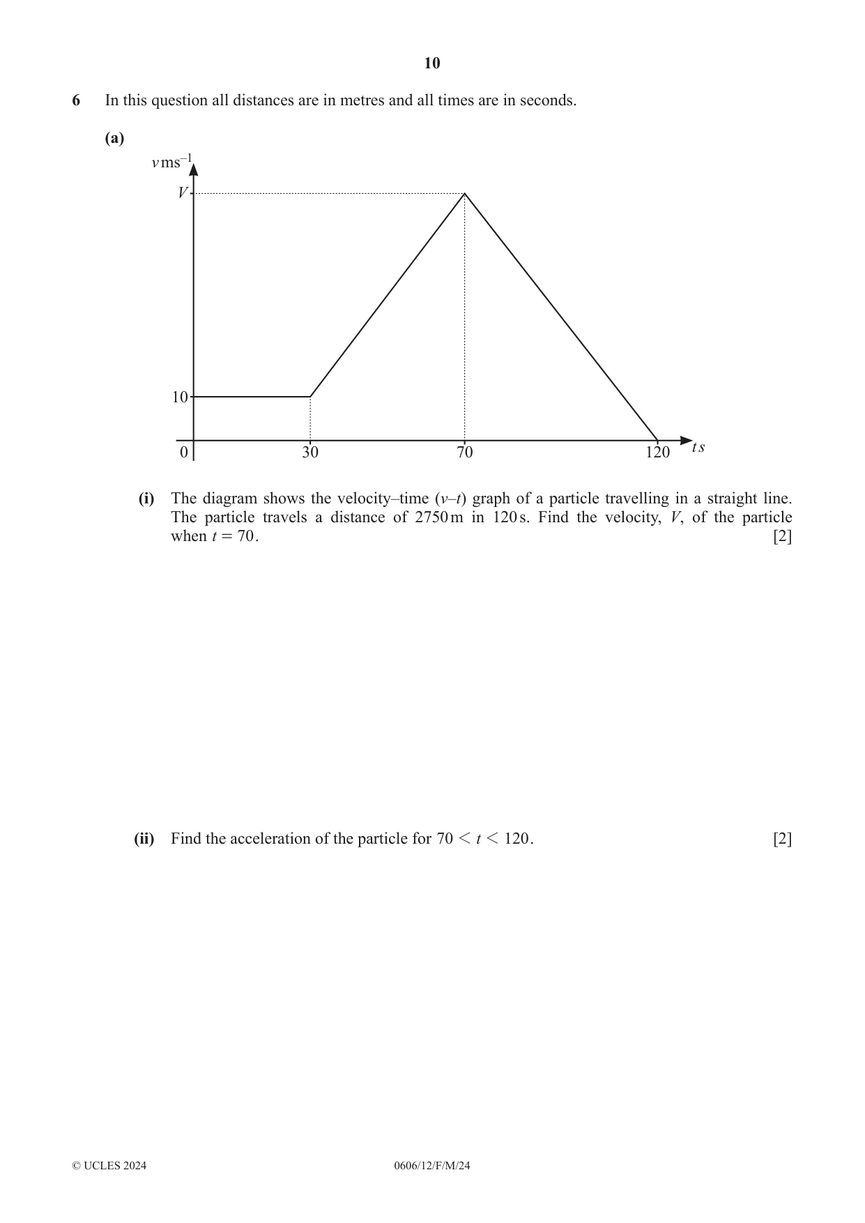 Cambridge IGCSE Mathematics - Additional 0606 2024 Feb/March Paper 1 · Variant 2 question paper, page 10 of 16