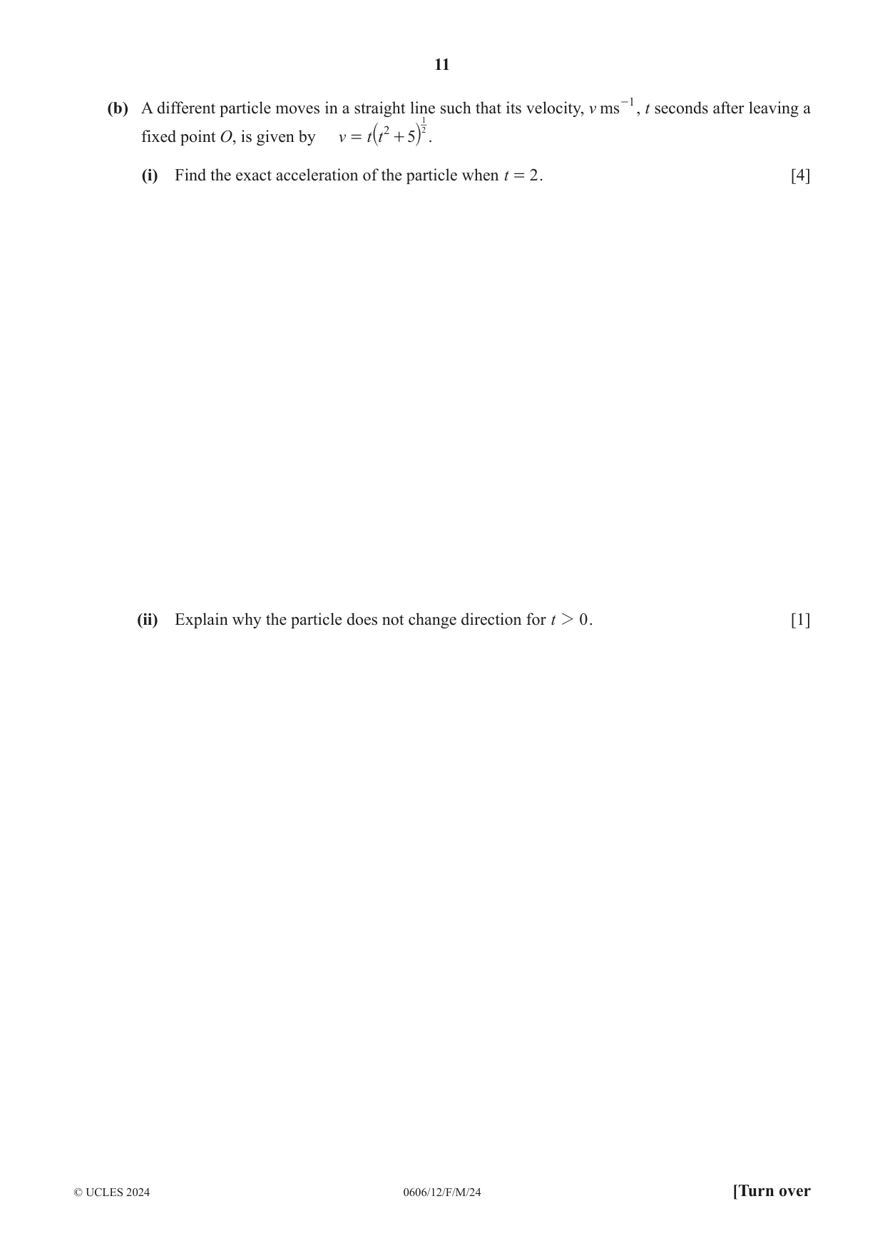Cambridge IGCSE Mathematics - Additional 0606 2024 Feb/March Paper 1 · Variant 2 question paper, page 11 of 16
