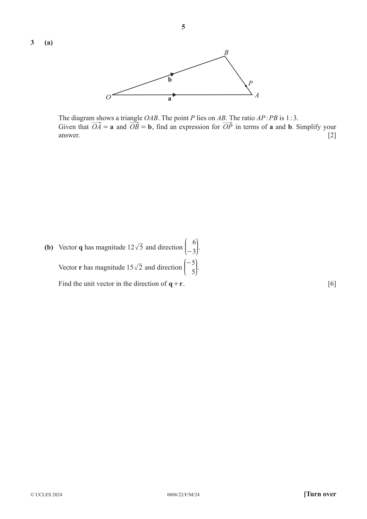 Cambridge IGCSE Mathematics - Additional 0606 2024 Feb/March Paper 2 · Variant 2 question paper, page 5 of 16