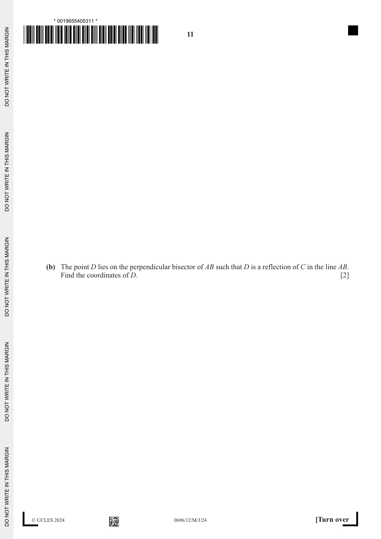 Cambridge IGCSE Mathematics - Additional 0606 2024 May/June Paper 1 · Variant 2 question paper, page 11 of 16