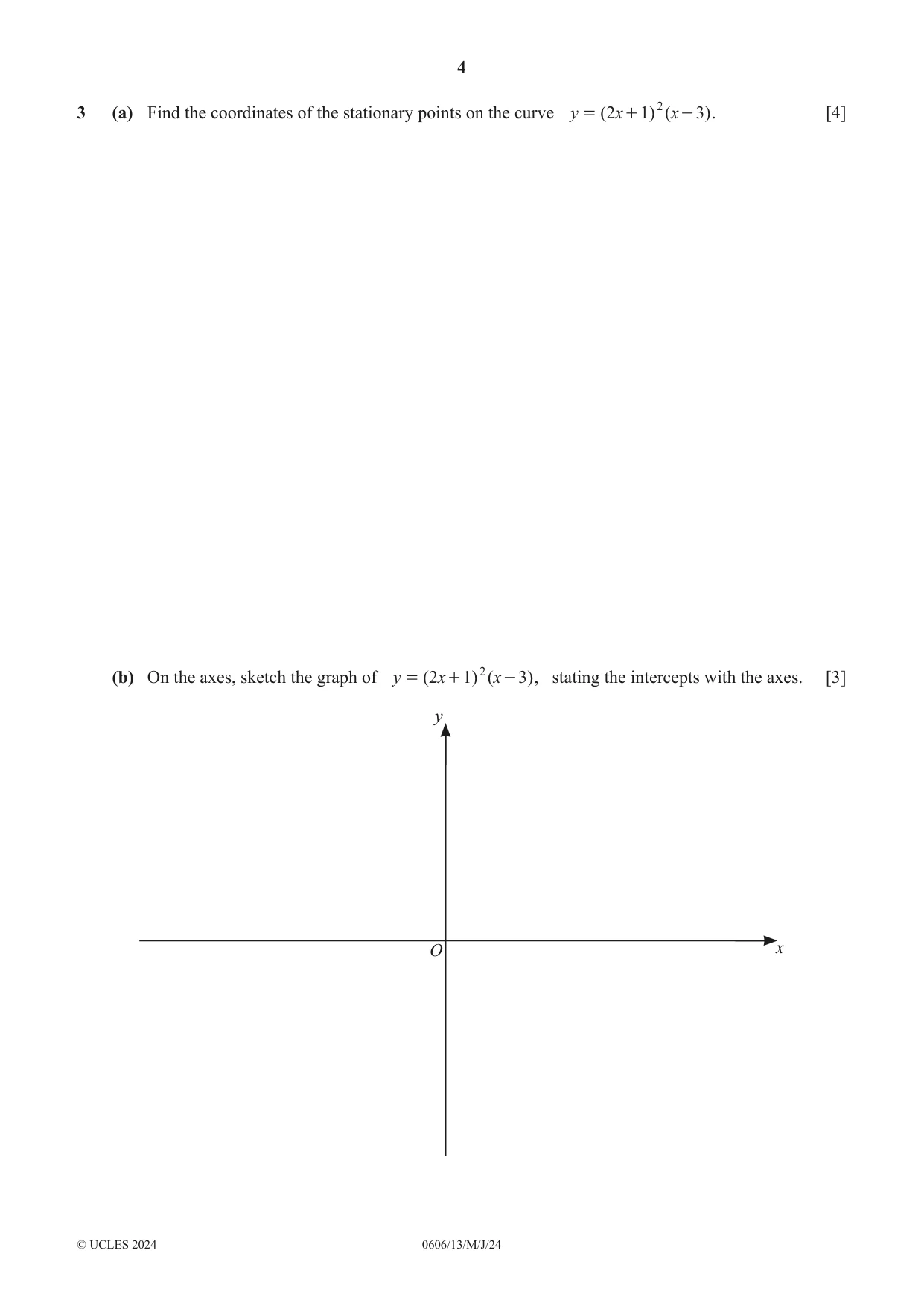 Cambridge IGCSE Mathematics - Additional 0606 2024 May/June Paper 1 · Variant 3 question paper, page 4 of 16
